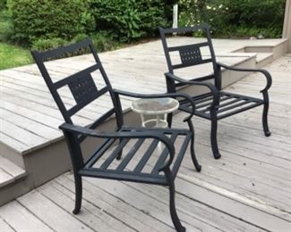 Nice patio chairs x4 with small tables x2