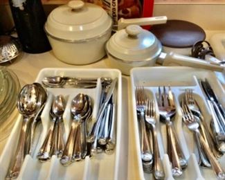 Shell design stainless flatware sets x 2