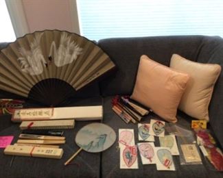 Collection of Asian fans and umbrellas 