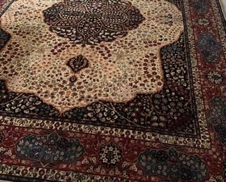 A lovely 10' x 12' Pakistan Rug in Rich colors with soft undertones.  
Like  New Condition 
Approximately 22 years old.
Smoke Free and Pet Free home
Photographed from "dark" and "light" ends 