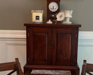 Beautiful and unusual with a solid marble pull-out drawer.  Excellent condition!