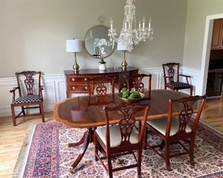 To start off this Fabulous Sale is this Exquisite Baker Dining Room Table 6 Chairs + Server