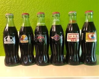 There is a large selection of vintage and collectible Coke and Dr Pepper bottles