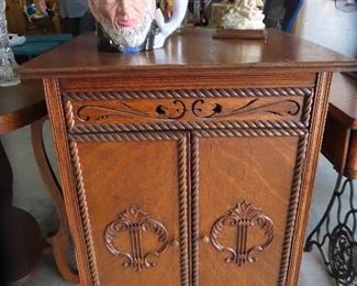 Antique Music Cabinet in Tiger Stripe Oak