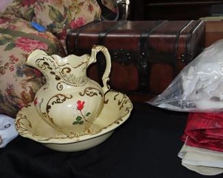 Pitcher & Bowl - Has Crack but still beautiful