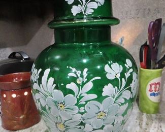 Antique Hand Painted Large Jar