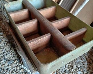 Various old wooden boxes