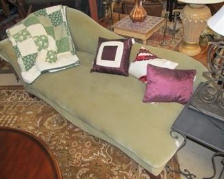 Sage colored fainting couch - "Draw me like one of your french girls."  hehe! 
