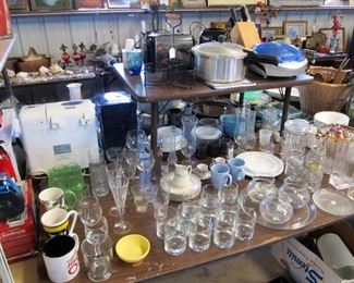 Nice selection of glassware & dishware.