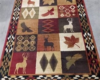 Rustic Wildlife Area Rug 87 x 63 in with Rug Mat