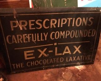 Ex-Lax Metal Drug Store Sign $ 70.00