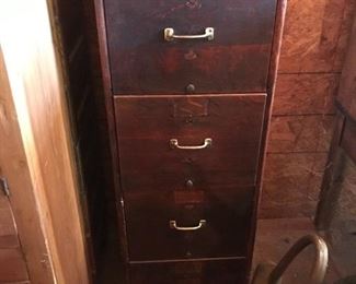 Vintage Wood 4 Drawer File Cabinet $ 88.00