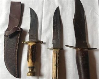 Case XX with Sheath $ 120.00
Original Bowie Knife - 7" blade $ 80.00
Large Hunting Knife - 9" blade $ 94.00

