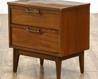 Midcentury Modern 2-Drawer Solid Wood Nightstand