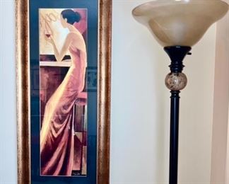 Lady artwork & floor lamp