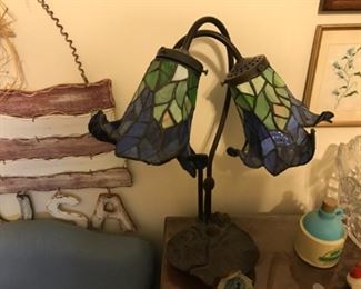 Pair of Tiffany like desk lamps
