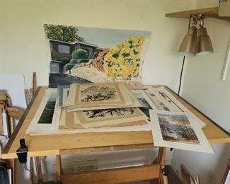 Original art and drafting table