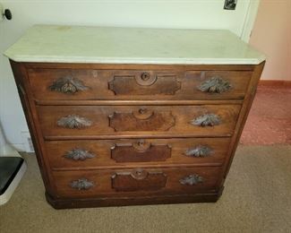 $50.00, Antique walnut 4 drawer chest