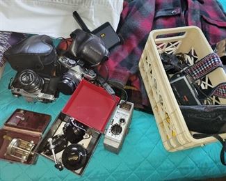 Old cameras and fishing reels