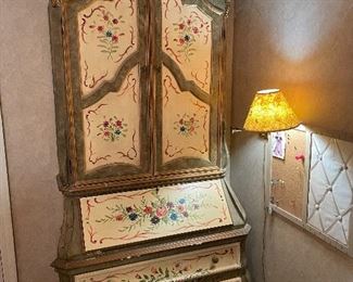Picture 1 of 2 handpainted secretary with drawers and shelves - 150.00
