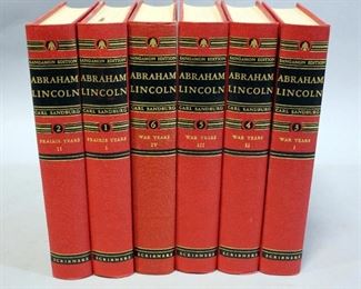 The War Years And The Prairie Years By Carl Sandburg, Abraham Lincoln Civil War And Pioneer History, Qty 6