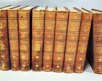 Ridpath's History Of The World By J.C. Ridpath, Many Illustrations, 3/4 Leather Bindings, Qty 9