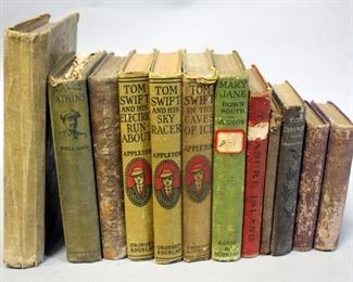 Tom Swift, Treasure Island,And More, 1800s And 1900s, Some 1st Editions, Qty 12