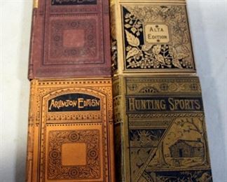 Hunting, Exploration, And More, Fine Bindings With Decorated Covers, 1800s