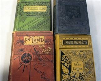 Verne, Swift, And More, Fine Bindings, With Decorated Covers, 1800s, Illustrated