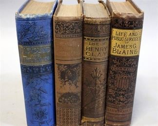 Fine Bindings, With Decorated Covers, 1800s, Illustrated, Qty 4