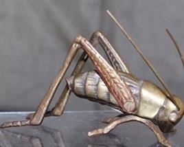 4” Brass Grasshopper Paperweight Made in Korea