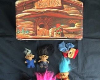 Vintage 1960’s Troll Doll Cave House and Several Troll Dolls