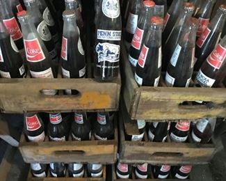 Penn State Coke bottles in wooden crates