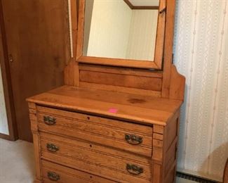 Antique dresser with mirror, dovetail drawers