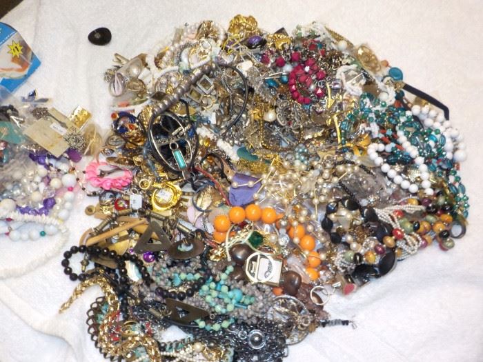 This is about 15 lbs. of Estate Jewelry that we will be sorting and pricing before Thursday morning