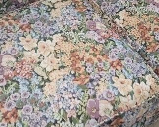 Floral print sofa detail
