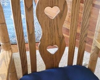 Wood rocking chair detail