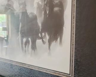 black and white mustang picture frame