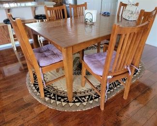 6 wood chairs and dining table set