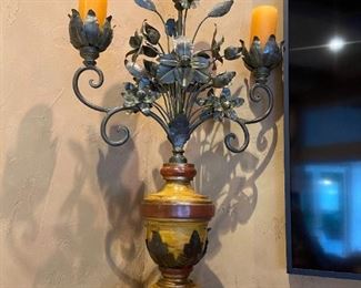 $150 for set of 2 candalabras.  These are large & about 20 pounds each!  Has removable 2 inch base.  32 " no base, 34" with base, 18"wide