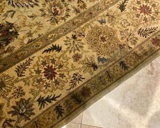 $1000 Antique Amritsar wool rug.  8'2" x 10'2".  Gold, tobacco, rust, shades of green, etc.  