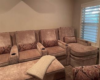 $4000.Cusom made Media room set of 5 chairs & large ottoman.  Excellent condition, hardly ever used.  
