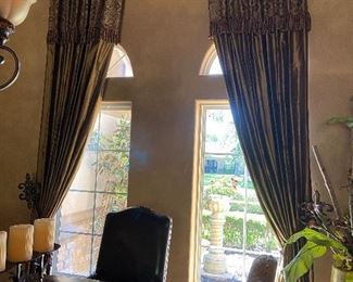 Complete view of drape set. 