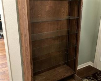 DISPLAY CABINET WITH GLASS SHELVES AND STORAGE DRAWER BELOW