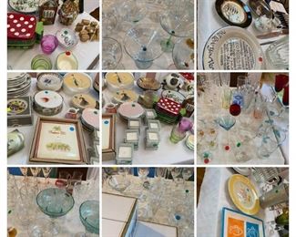 Glassware, serving pieces