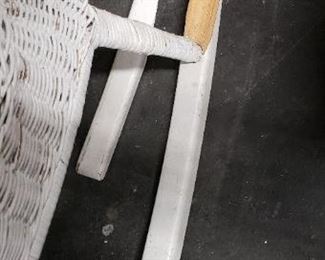 White Wicker Rocking Chair (1 leg needs repair in back but still rocks) $150 