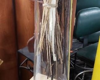 Tall Vase with Dried floral Arrangement $40