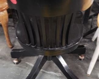 Vintage Style Black Juror Library Chair on Wheels Call