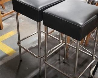 (2) Vintage 1999 Ikea Julius Black Padded Chrome Frame Square Stools  $95