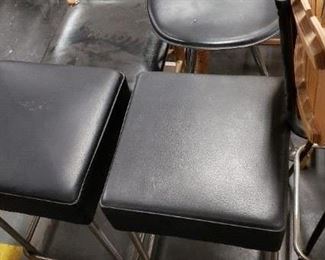 (2) Vintage 1999 Ikea Julius Black Padded Chrome Frame Square Stools  $95